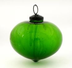 Green Vintage Glass Turnip Style Hanging Ornament