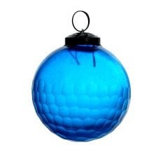 Blue Vintage Round Ball Glass Hanging Ornament