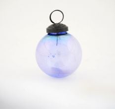 Royal Blue Round Glass Christmas Ornament