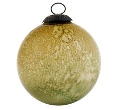 Moss Green Vintage Style Round Glass Christmas Ornament