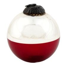 Red Vintage Style Round Glass Christmas Ornament