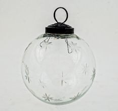 Clear Plum Star Cut Christmas Hanging