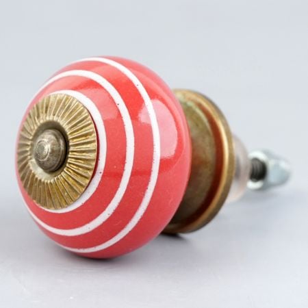 Red White Stripes Knob
