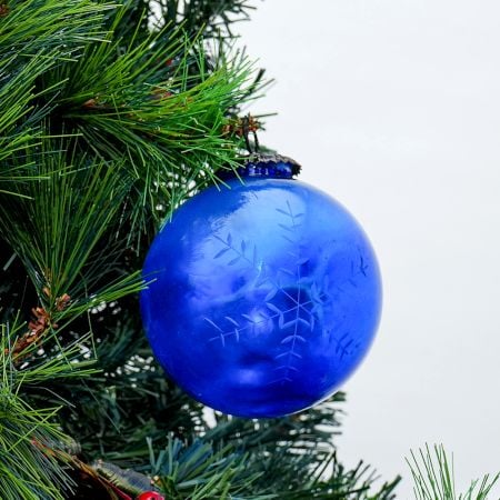 Blue Leaf Cut Christmas Hanging