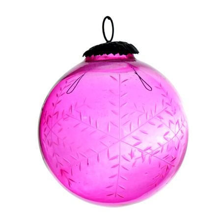 Pink Leaf Cut Christmas Hanging