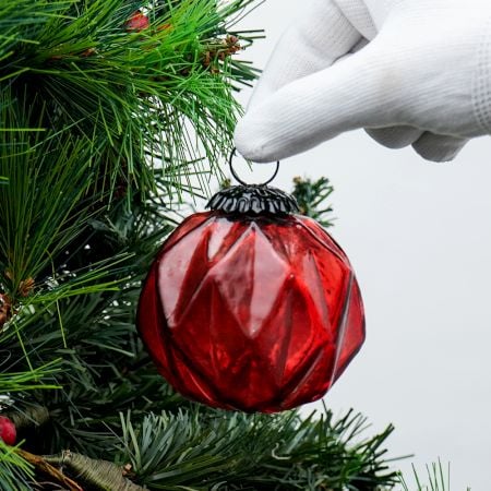 Red Solid Box Cut Christmas Hanging