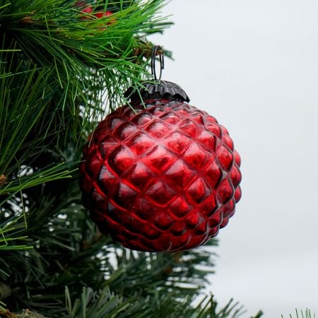 Red Solid Custard Apple Christmas Hanging
