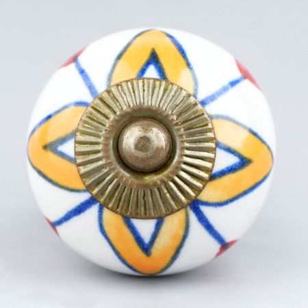Amaryllis Mustard Flower Ceramic Cabinet Knob Online