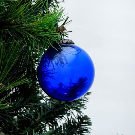 Navy Blue Round Christmas Hanging