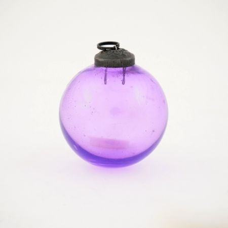 Purple Glass Round Christmas Ornaments