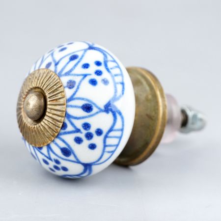 Blue Aster Flower Dresser Knob