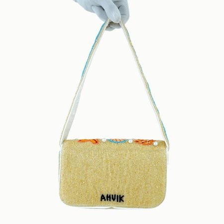 Luxury Colorful Beaded Shoulder Bag with Seashell & Starfish Design