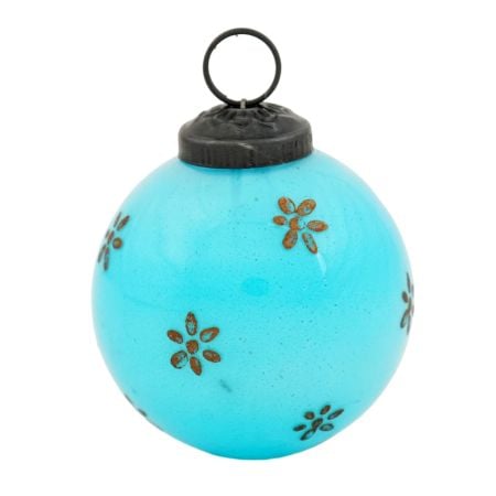 Vintage Turquoise Glass Hanging Ornament