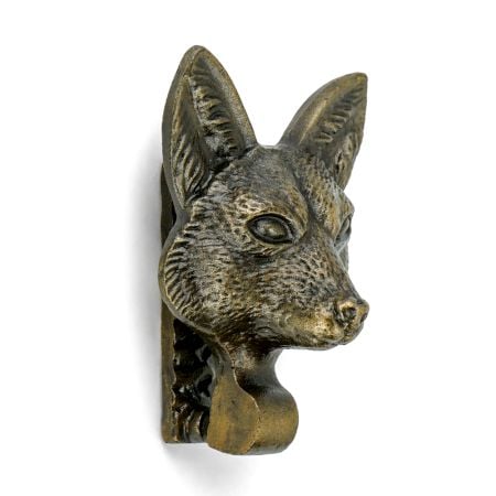 Antique Handmade Fox Head Iron Door Knocker