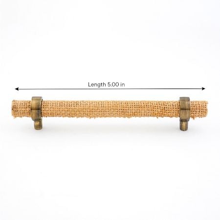 Adjustable Natural Jute Cabinet Handle Rustic Drawer Pull (5 Inches)