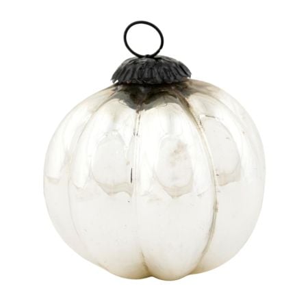 Silver Decorative Melon Shaped Christmas Ornament