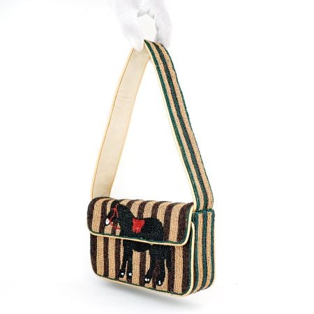 Handcrafted Luxury Beaded Horse Shoulder Bag