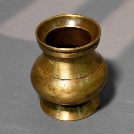 Handcrafted Brass Traditional Round Pot Ritual Vessel