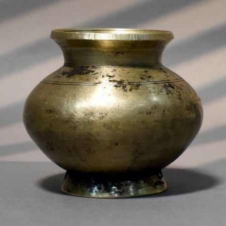 Handcrafted Brass Vintage Patina Ritual Storage Pot