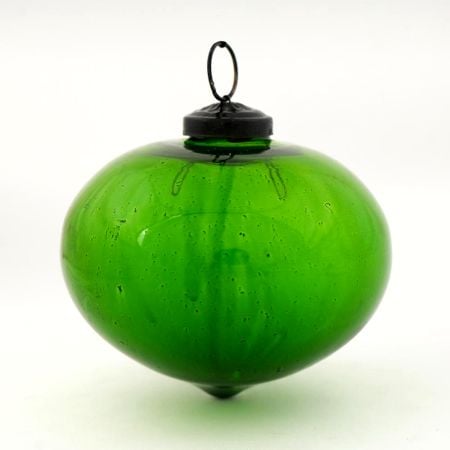 Green Vintage Glass Turnip Style Hanging Ornament