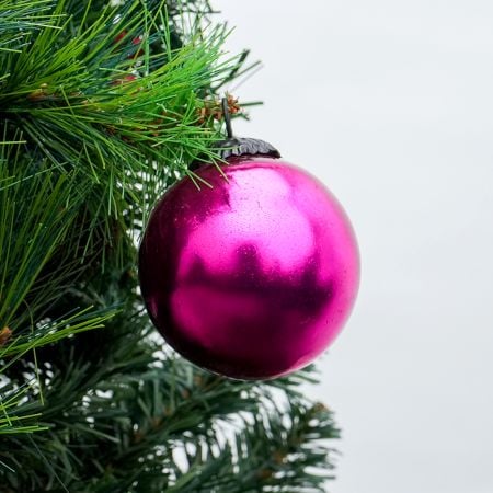 Pink Vintage Glass Round Style Hanging Ornament