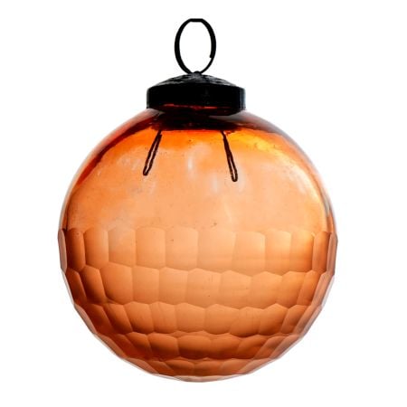 Amber Handmade Round Glass Hanging Ornament