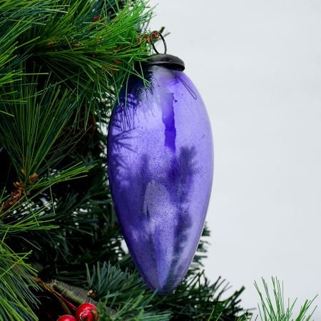 Purple Vintage Glass Christmas Ornament