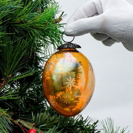 Amber Avocado Star Cut Christmas Hanging