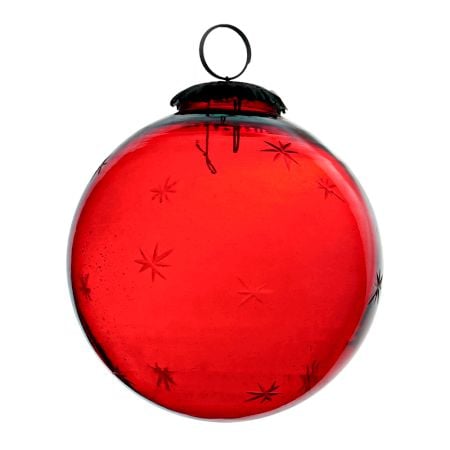 Blood Red Plum Star Cut Christmas Hanging