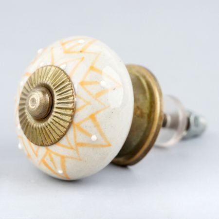 Mustard Floral Ceramic Knob