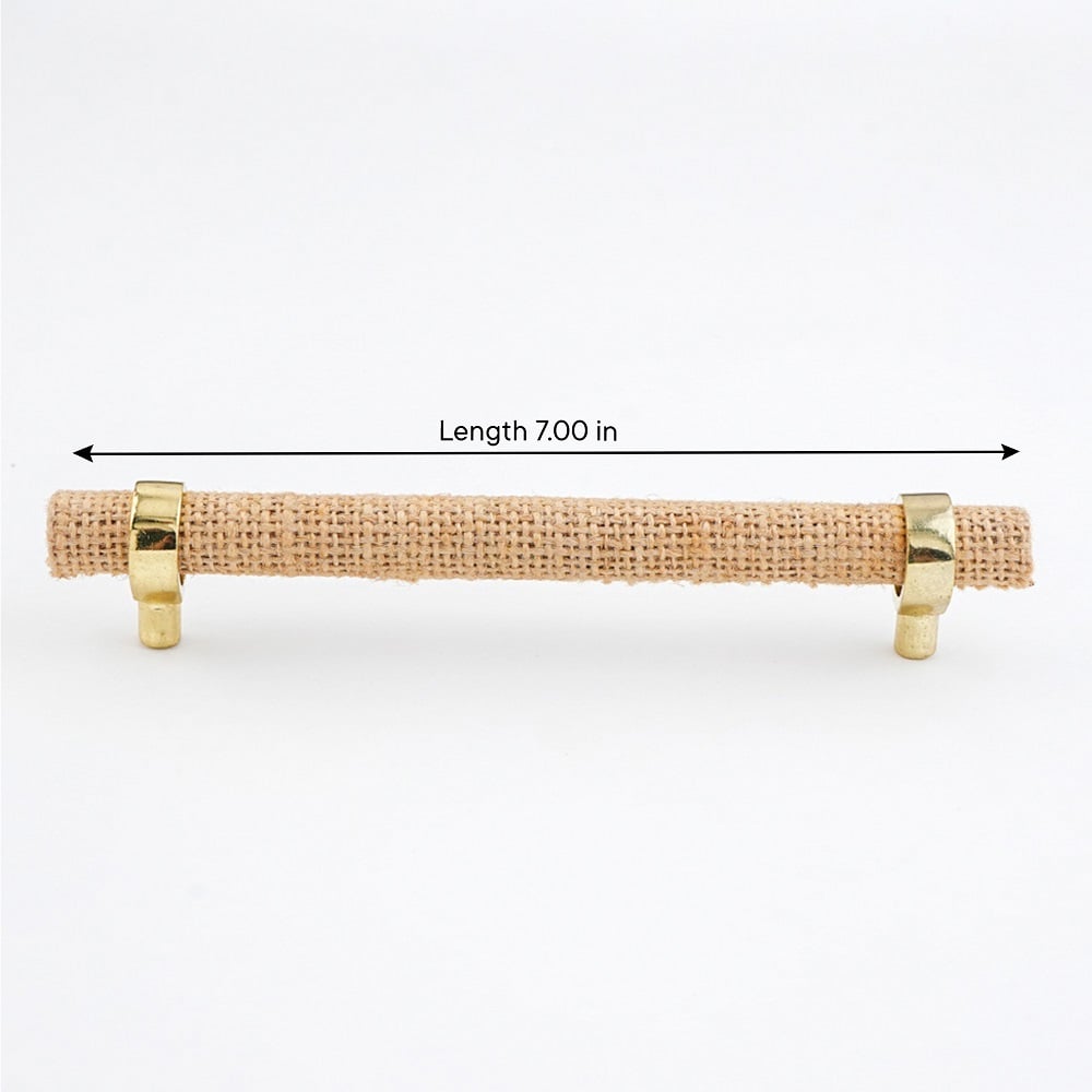 Natural Jute Adjustable Cabinet Handle Rustic Drawer Pull (7 Inches)
