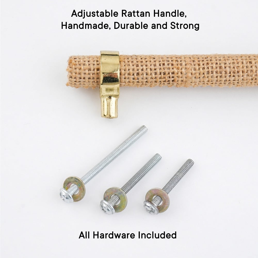 Adjustable Natural Jute Cabinet Handle Rustic Drawer Pull (5 Inches)