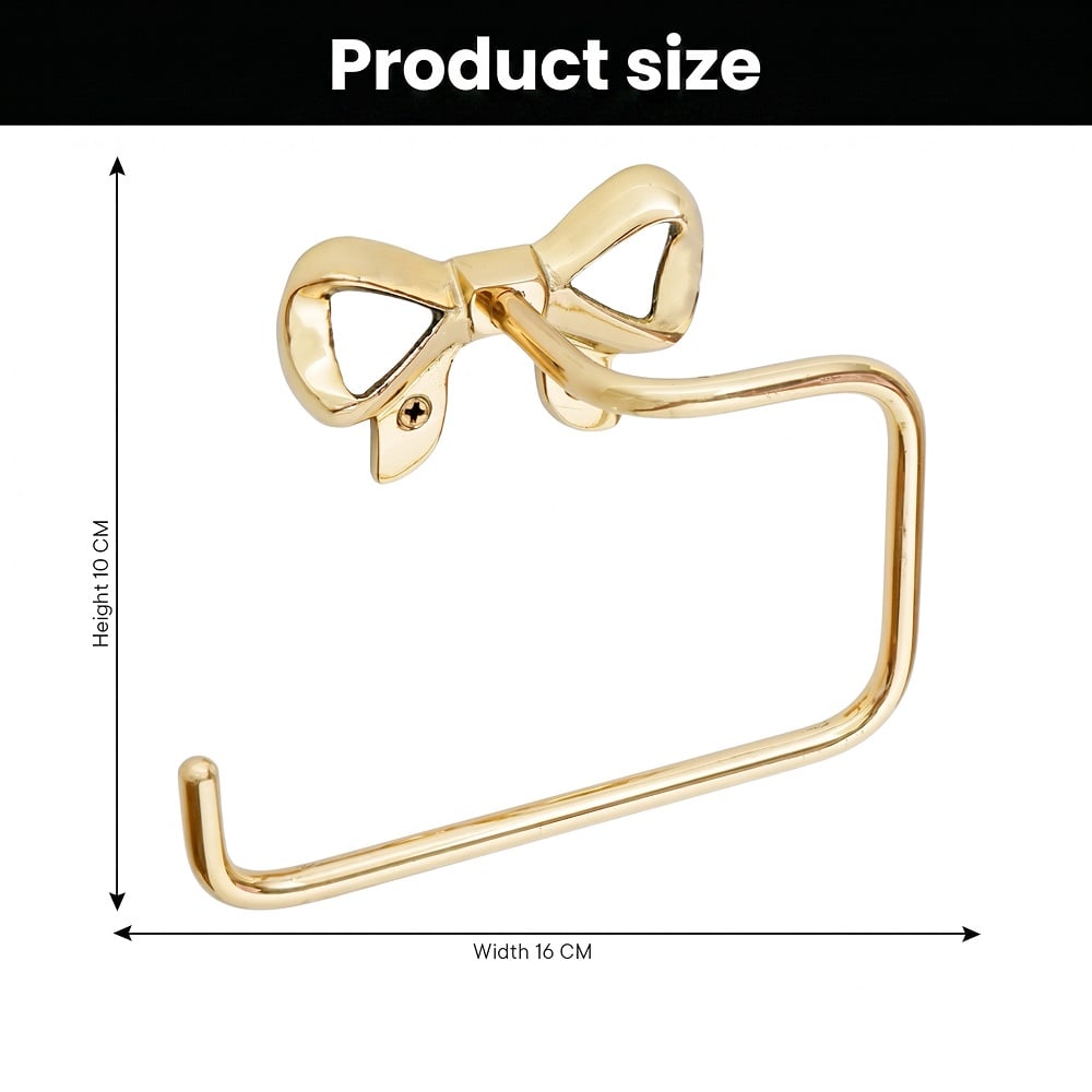 Elegant Brass Bow Toilet Paper Holder Wall Mounted Bathroom Accessory
