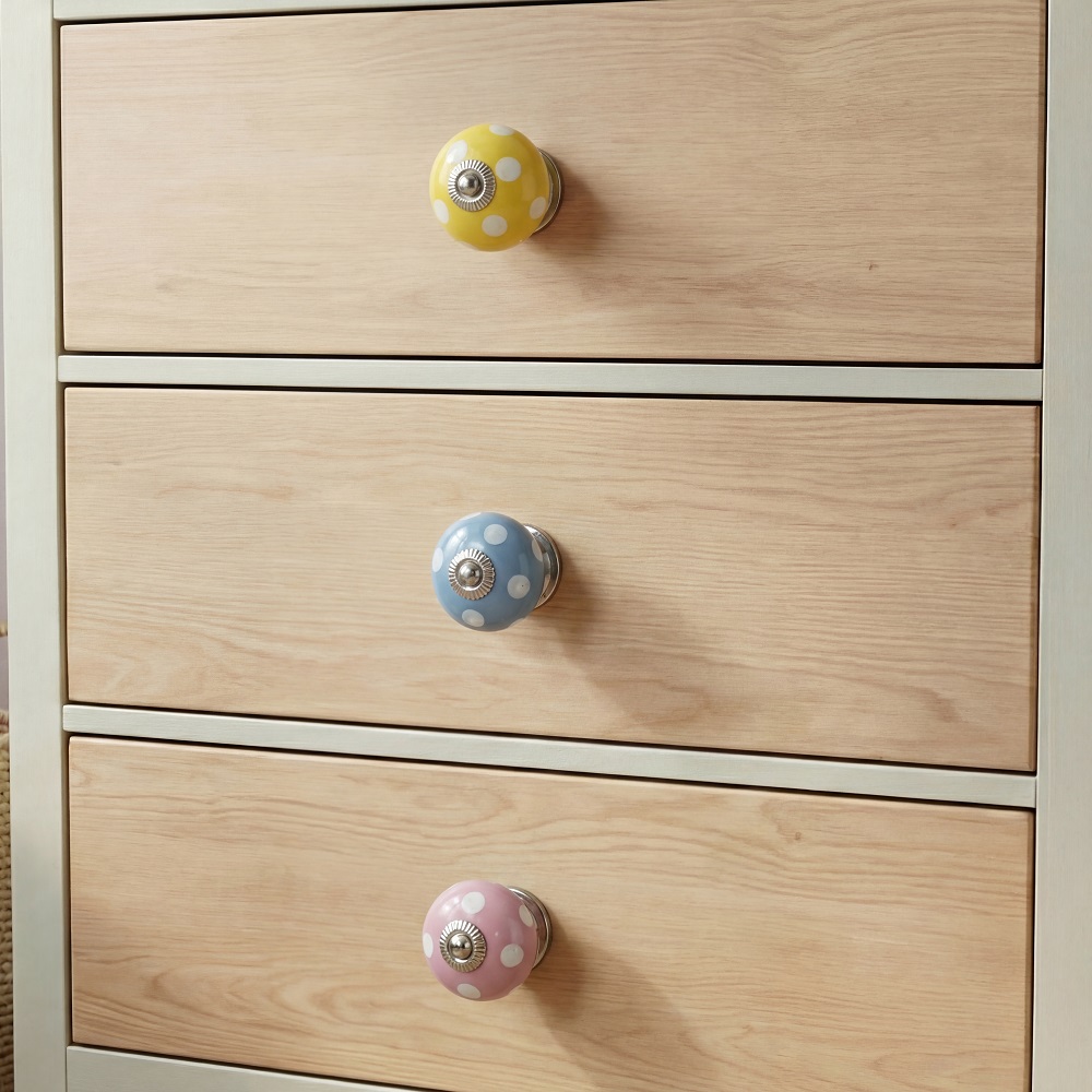 16 Pieces Ceramic Multicolor Polka Dotted Living Room Drawer Knobs