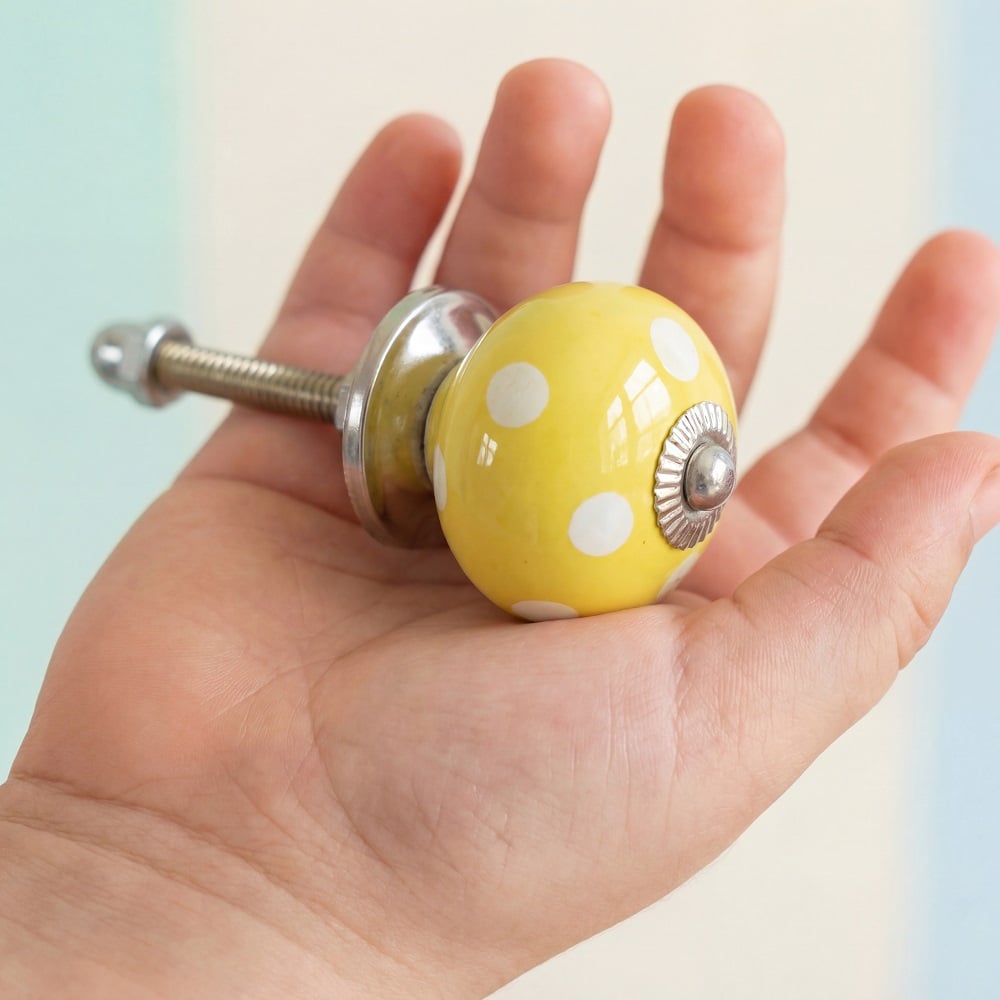 16 Pieces Ceramic Multicolor Polka Dotted Living Room Drawer Knobs