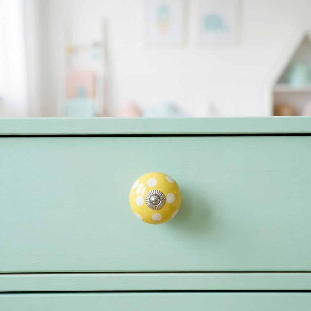 16 Pieces Ceramic Multicolor Polka Dotted Living Room Drawer Knobs