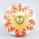 Orange Leaf Ceramic Knob