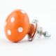 Orange White Polka Dots Flat Knob
