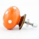 Orange White Polka Dots Flat Knob