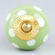 Lime Green White Polka Dotted Cabinet Knob