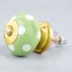 Lime Green White Polka Dotted Cabinet Knob