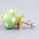 Lime Green White Polka Dotted Cabinet Knob