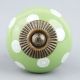 Lime Green White Polka Dotted Cabinet Knob