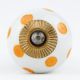 White Orange Polka Ceramic Wardrobe Knob