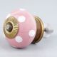 Pink Polka Dotted Small Ceramic Cabinet Knobs