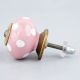 Pink Polka Dotted Small Ceramic Cabinet Knobs