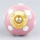 Pink Polka Dotted Small Ceramic Cabinet Knobs