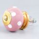 Pink Polka Dotted Small Ceramic Cabinet Knobs