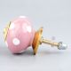 Pink Polka Dotted Small Ceramic Cabinet Knobs