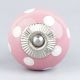 Pink Polka Dotted Small Ceramic Cabinet Knobs